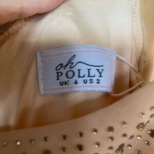 Oh Polly Gold Embellished Dress Brand New